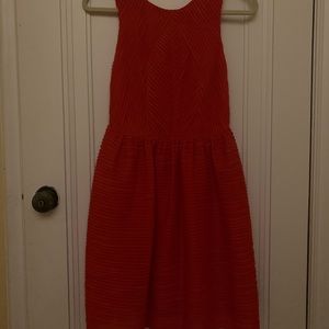 Anthropologie Bordeaux textured red-orange dress S